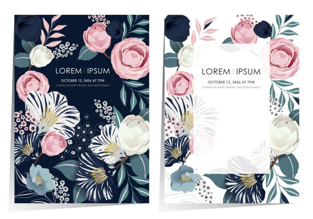 Vector illustration of a beautiful floral frame set in spring. Design for banner, poster, card, invitation and scrapbook birthday birthday card greeting card cheerful stock illustrations