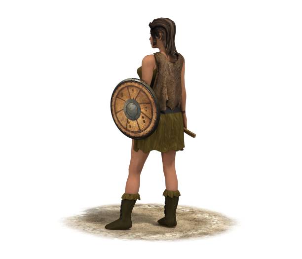 istock warrior woman character, 3D rendering, illustration 1162305343