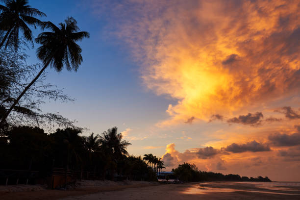 istock Beautiful sky and clouds before sunrise at Chao Lao beach 1162306243