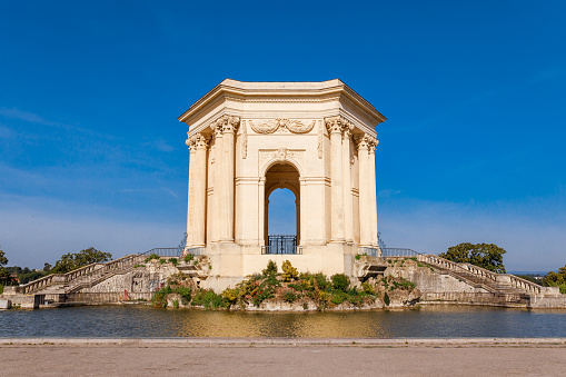 Cityscape view of French historical city Montpellier in France, South Europe. Famous large city and tourist destionation.