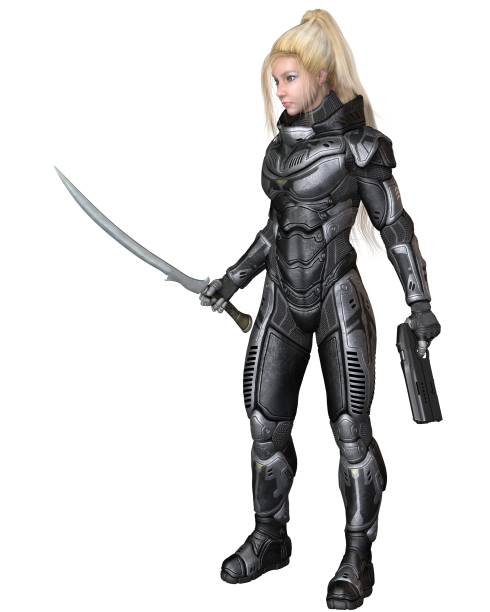istock Future Soldier, Blonde Female, Standing 1162323726