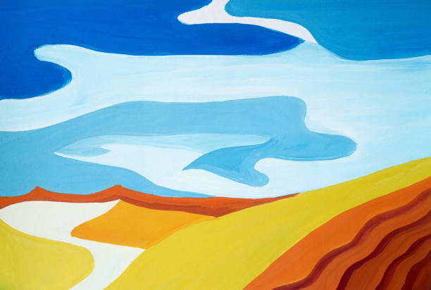 istock Drawing of bright Egyptian desert landscape, yellow sand 1162324567