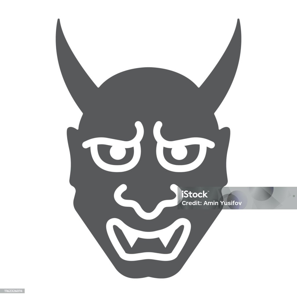 Biểu Tượng Hannya Glyph Châu Á Và Quỷ Dấu Hiệu Mặt Nạ Nhật Bản Đồ ...