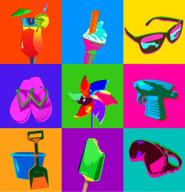 Vector illustration of Summer Vacation Icons