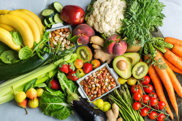 istock Healthy food for balanced alkaline diet concept 1162328061