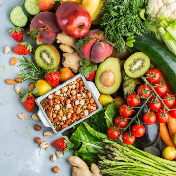 istock Healthy food for balanced alkaline diet concept 1162328111
