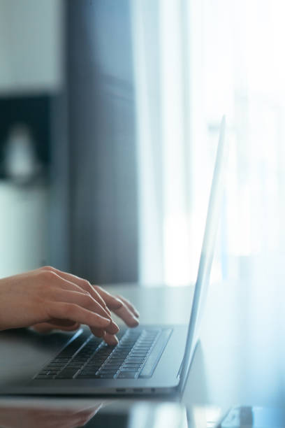 istock Hands of a girl working on a laptop 1162330341