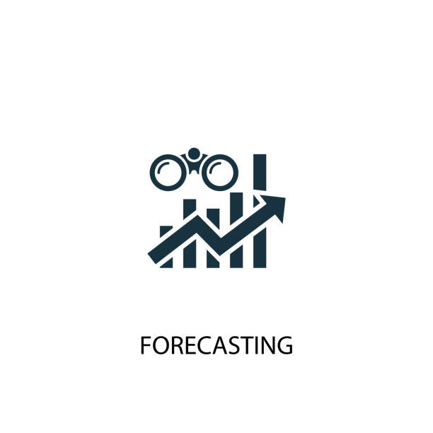 ilustraciones, imágenes clip art, dibujos animados e iconos de stock de icono creativo de previsión. ilustración de elementos simples. diseño de símbolos conceptuales de la colección business intelligence. se puede utilizar para web y móvil. - forecasting