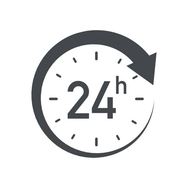48 stunden-symbol. - clock number 7 clock face watch stock-grafiken, -clipart, -cartoons und -symbole