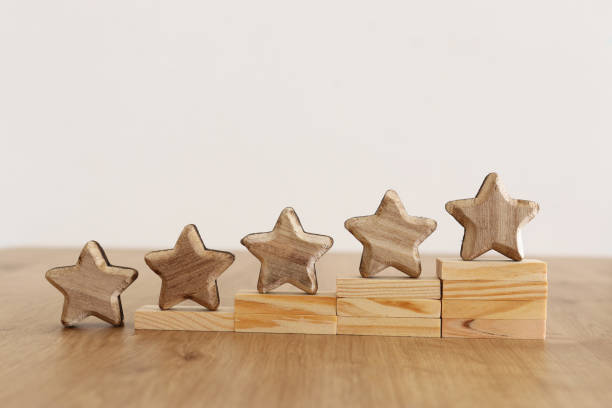 istock business concept image of setting a five star goal. increase rating or ranking, evaluation and classification idea 1162336416