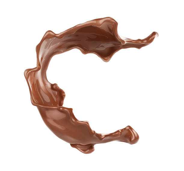 ilustrações de stock, clip art, desenhos animados e ícones de chocolate round splash. vector realistic illustration on white background. - chocolate