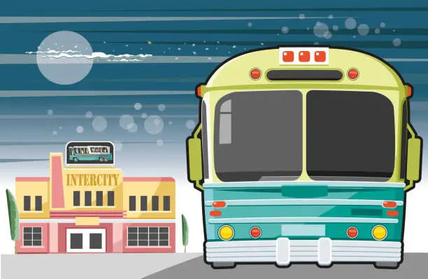 Vector illustration of Intercity bus