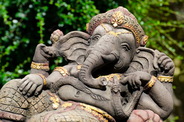 ganesha é o deus do sucesso. isso hindus em india e buddhists em torno do respeito e da adoração do mundo - ganesha animal asia chennai - fotografias e filmes do acervo