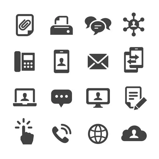 Vector illustration of Communications Icons - Acme Series