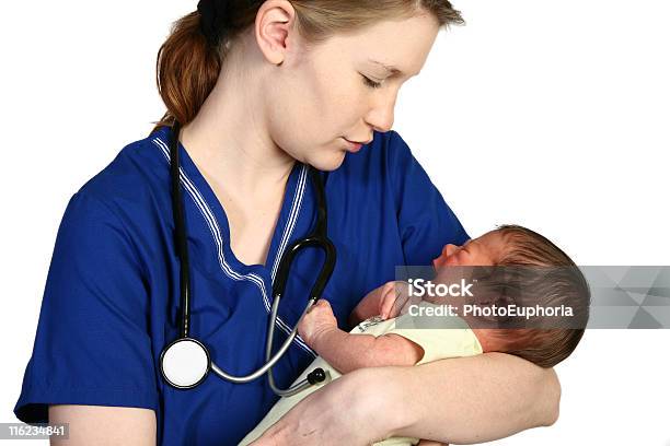 Baby Crying Stock Photo - Download Image Now - Midwife, Baby - Human Age, Newborn