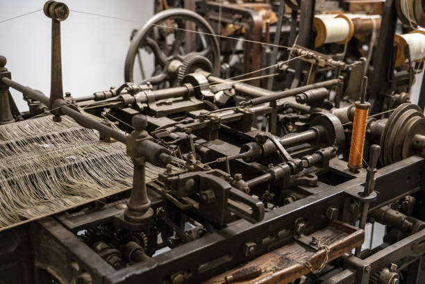 istock Machine for the production of cotton heddles. 1162350370