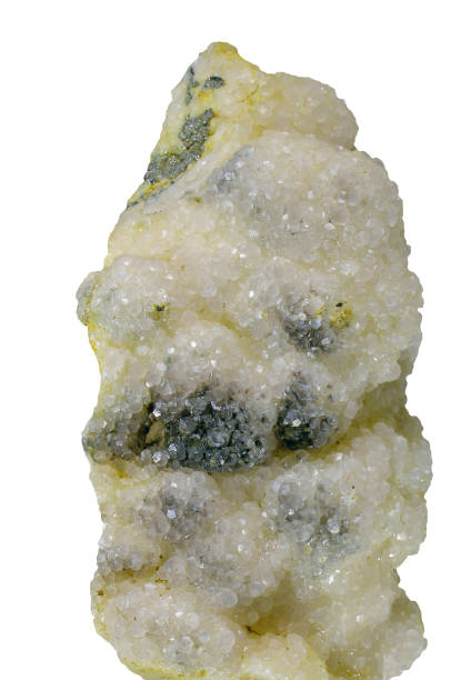 istock White great calcite crystal with pyrite isolated on white background 1162350624