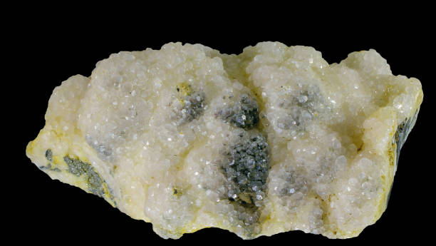istock Great calcite crystal with pyrite isolated on black background 1162350633