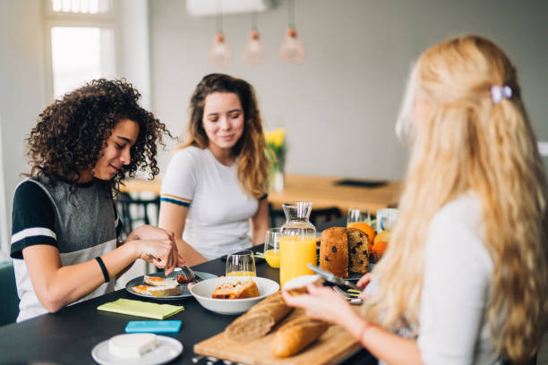 istock Happy family having breakfast 1162354689