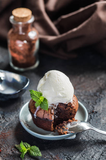 istock Chocolate fondant and vanilla  ice cream 1162355828