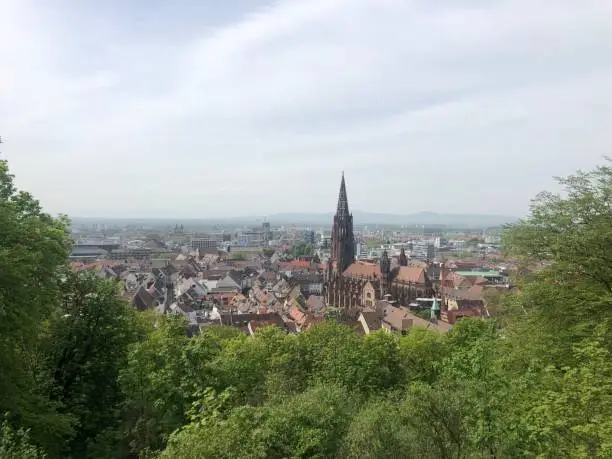 Freiburg from the mountains above