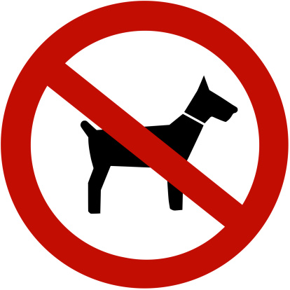 No dogs allowed graphic (sign)