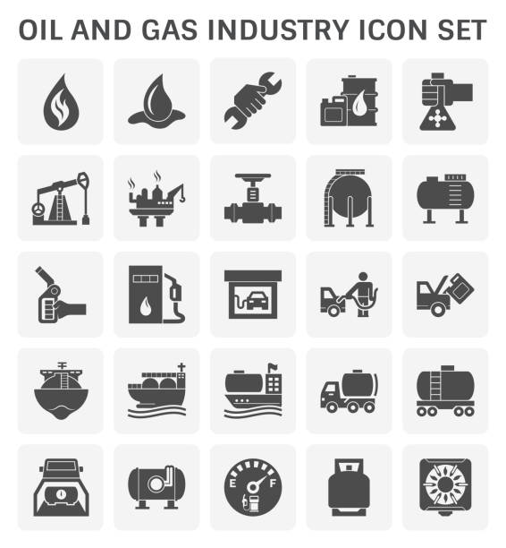 illustrations, cliparts, dessins animés et icônes de icône de gaz d'huile - natural gas cylinder flammable fire