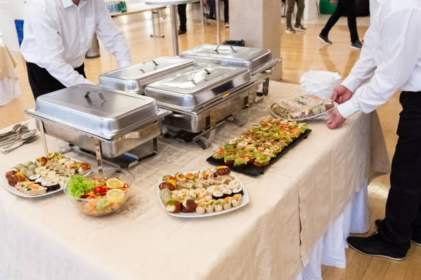 istock Catering buffet with food on table. 1162361042