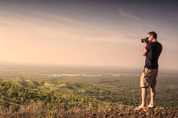 istock Mountain trip on Savannah. Taking photo 1162362027