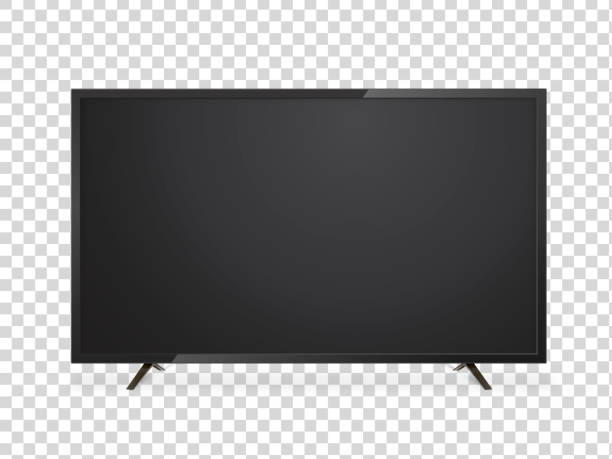 Led or lcd tv screen realistic display vector art illustration
