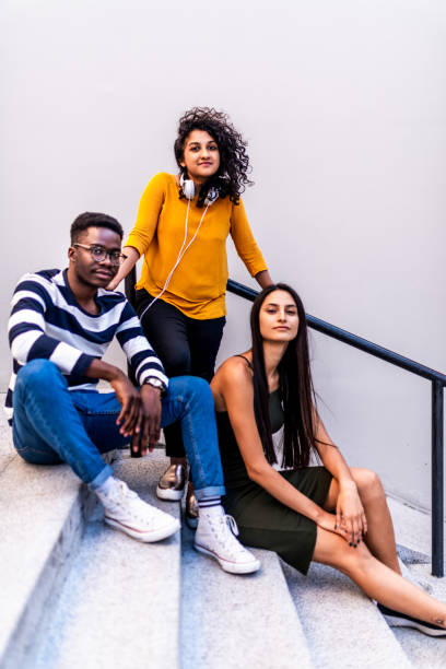 Portrait of three young friends