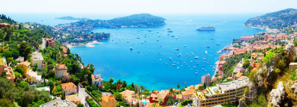 ocena dazur, francja - city of nice france beach panoramic zdjęcia i obrazy z banku zdjęć