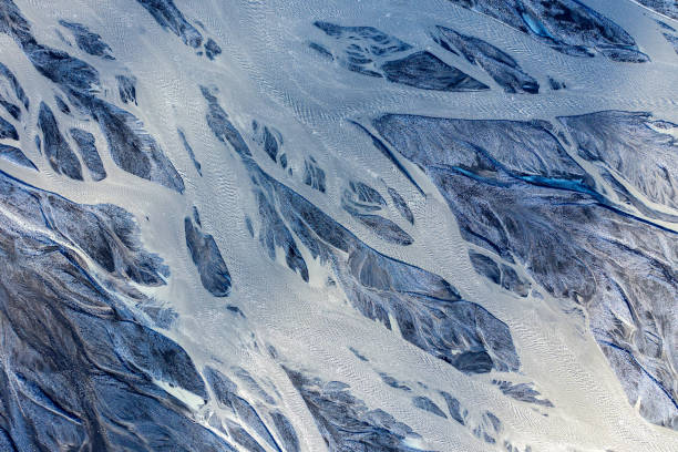 istock Aerial drone view of a huge riverbed, Iceland 1162370485