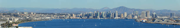 San Diego skyline features over 150 skyscrapers - office buildings and residential towers. 32 of these buildings are taller than 300 feet. One America Plaza (c.1991) is the tallest building in the city at 500 feet and 34 stories. The city is ranked 95th in the world for skyscrapers density.