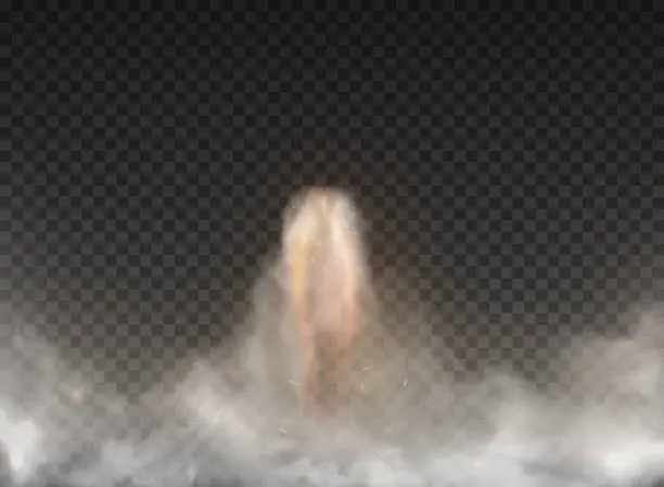 Vector illustration of Space Shuttle Smoke isolated on transparent background
