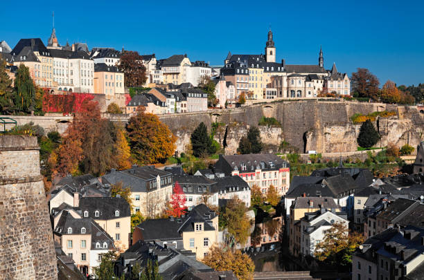 istock Luxembourg old town (Ville Basse) view from balcony in autumn. 1162394359