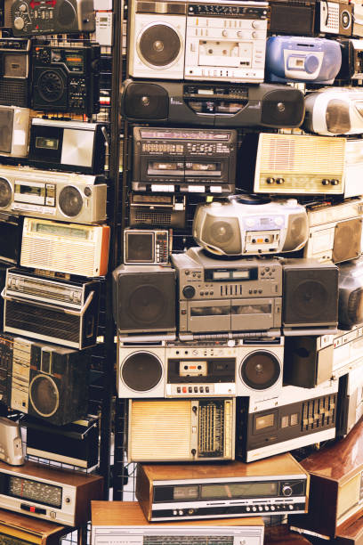 istock Set of Old Vintage Radios background 1162395310