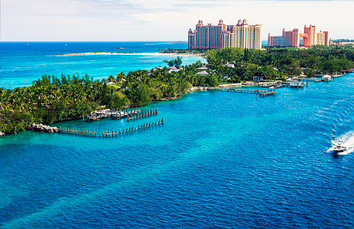 Panoramic Aerial View of Paradise Island in the Bahamas