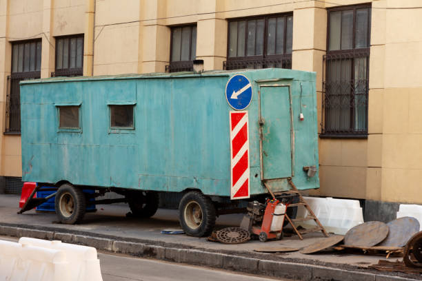 istock old mobile construction change house on wheels for repair work in the city 1162397166