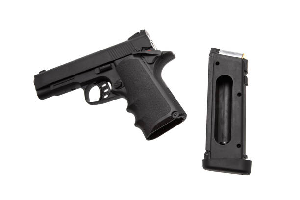 istock Pneumatic pistol isolated on white background. 1162399399