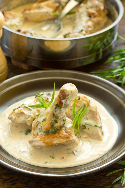 istock Delicious sauteed chicken with tarragon. 1162404359