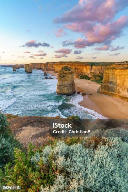 Twelve Apostles At Sunsetgreat Ocean Road At Port Campbell Australia 116 Stock Photo - Download Image Now