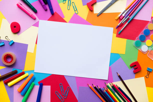 istock Various school accessories on colorful background with copy space. Concept back to school. 1162416014