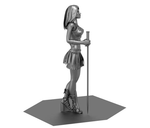 istock warrior woman character, 3D rendering, illustration 1162418478