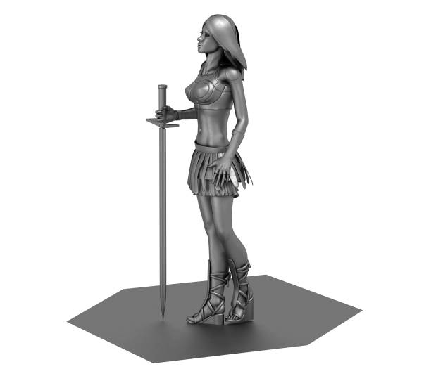 istock warrior woman character, 3D rendering, illustration 1162418490