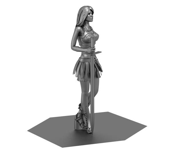 istock warrior woman character, 3D rendering, illustration 1162418496