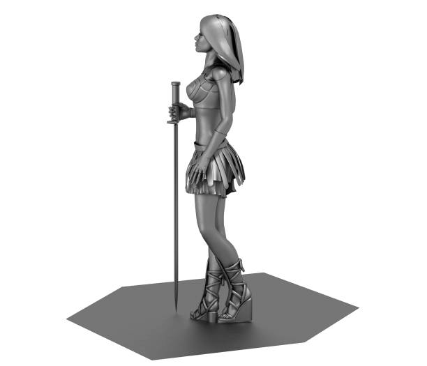 istock warrior woman character, 3D rendering, illustration 1162419032