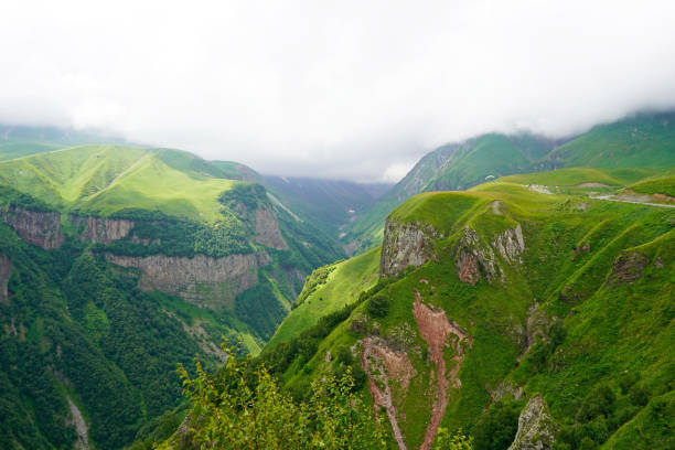 istock Green valley in the mountains, cloudy grey day. Georgia 1162419863
