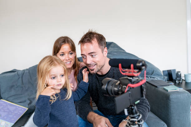 istock Family recording video for vlogging 1162421598