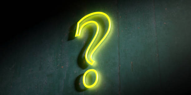 istock Question mark neon light against vintage wall background. 3d illustration 1162422173